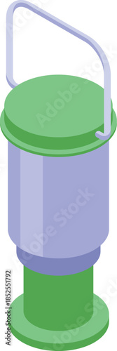 Portable camping lantern providing illumination during outdoor adventures, ensuring safety and visibility on hiking paths