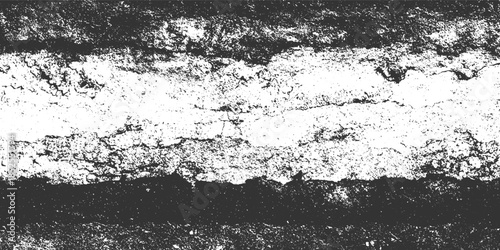 Black and white textured background with rough cracked surface and horizontal bands grunge abstract