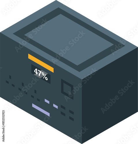Mining hardware is performing calculations with a progress of 47 percent displayed on the screen