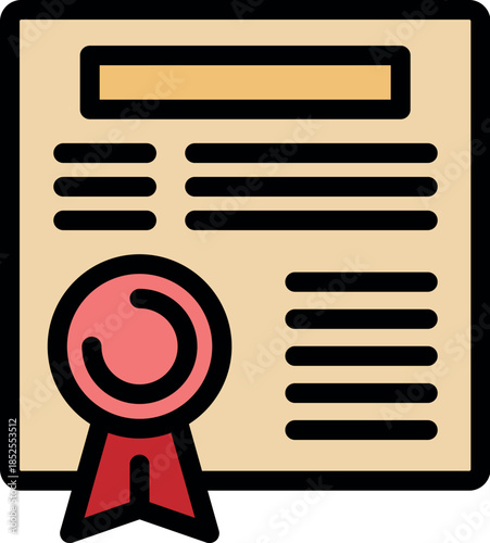 Official document is showing authenticity with a red wax seal and ribbon, ensuring trustworthiness and validity