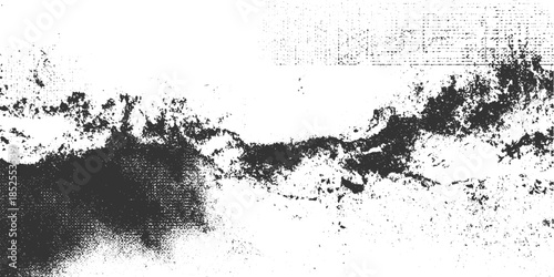 Dark textured grunge overlay with scattered black speckles on white background