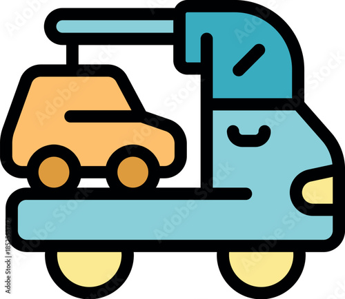 Tow truck efficiently transporting a car, providing essential roadside assistance and vehicle recovery services