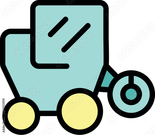 Autonomous delivery robot moving on wheels and delivering packages, innovative technology for logistics and transportation