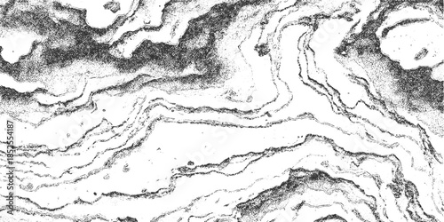 Black and white textured abstract pattern with wavy lines and granular detail