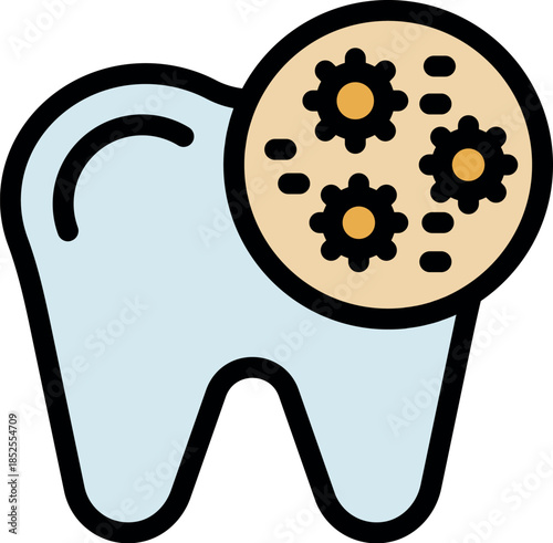Tooth enamel being destroyed by bacteria, highlighting the importance of dental hygiene