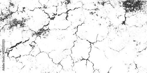 Black cracked texture on white background abstract pattern 8