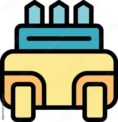 Autonomous delivery van transporting package equipped with sensors, representing innovation in logistics and automated shipping