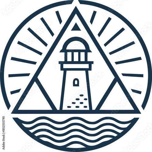 lighthouse on a blue background