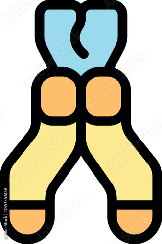 Biological chromosome icon representing genetic information, essential for heredity and cell function