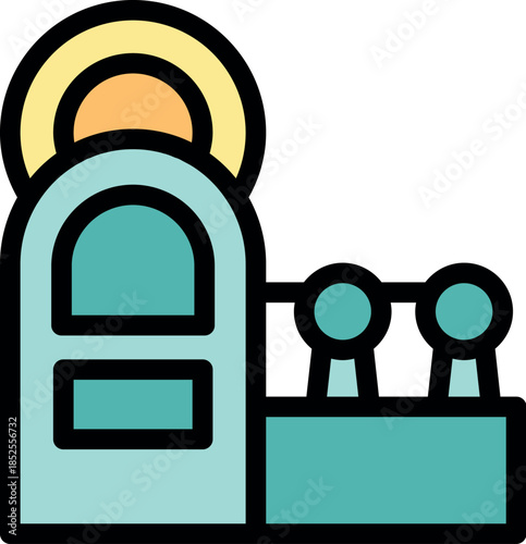 Electric vehicle charging station providing sustainable energy under a futuristic design