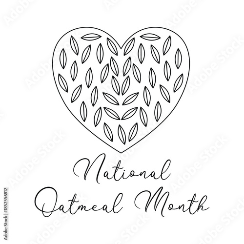 Minimalist National Oatmeal Month Line art Illustration. Suitable for celebration
