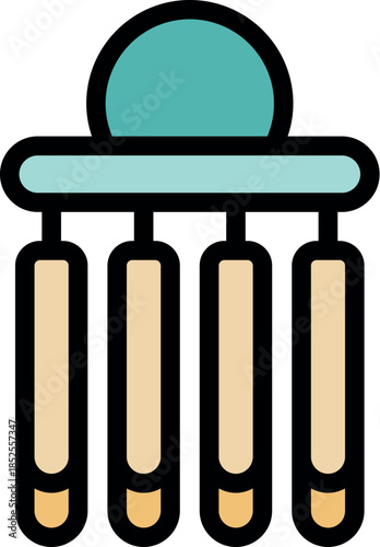 Relaxing wind chime gently swaying in the breeze, creating calming sounds