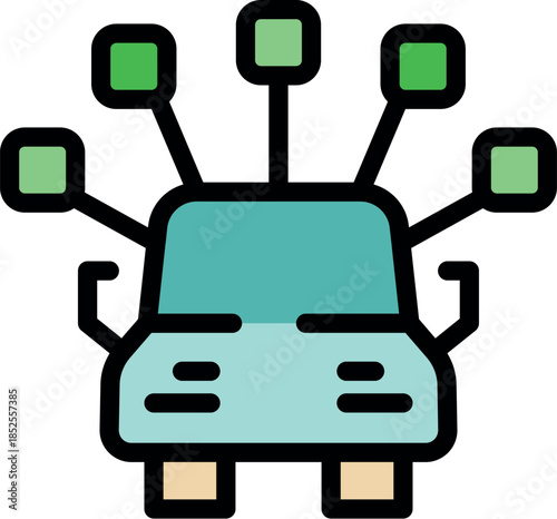 Self driving vehicle communicating with various networks, enhancing its autonomous capabilities and data exchange