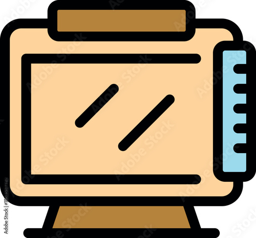 Interactive whiteboard enhancing learning experience with stylus and ruler tools for precise annotations and measurements