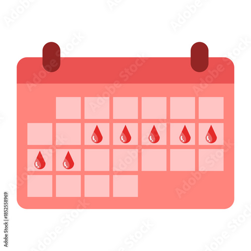 Isolated illustration of menstrual calendar for icon image about female organ health.