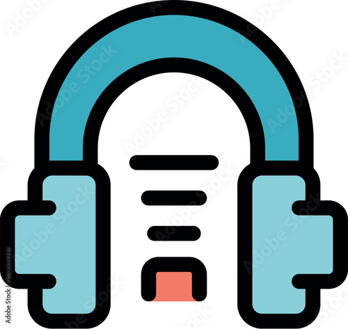 Headphones are reproducing an audio track, playing music and offering a listening experience