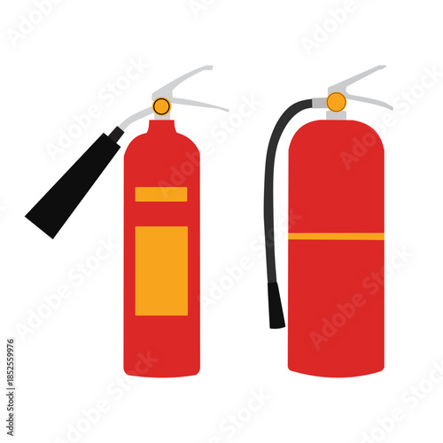 Fire Extinguisher Icon Set Vector Illustration. Ideal for fire prevention, emergency response, and safety communication projects.
