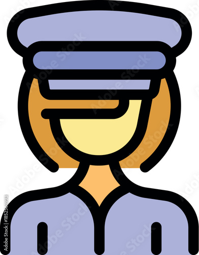 Portrait of a female security guard wearing her uniform and cap, symbolizing safety, protection, and professional surveillance