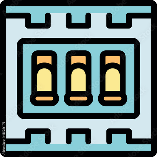 Electrical panel displaying three fuses, ensuring safety and controlling power distribution in a residential or commercial setting