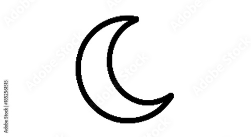 Crescent moon line art for astronomy concepts