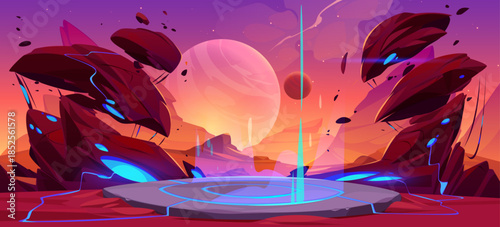 Fantastic landscape of alien planet with rocks