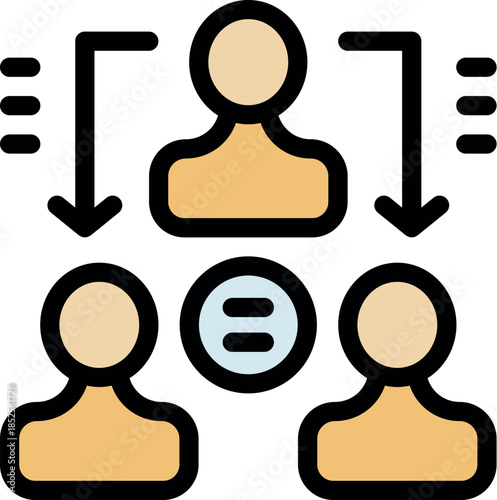 Workflow and collaboration concept with manager delegating tasks to employees, promoting teamwork and efficiency in business operations