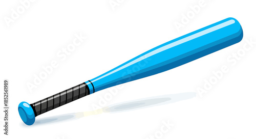 Blue baseball bat illustration for sport