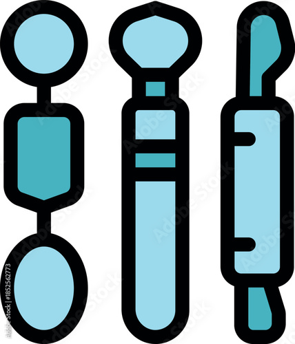 Dental instruments including mirror, probe and sickle scaler representing oral hygiene and professional teeth cleaning