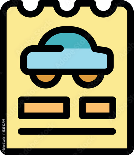Parking ticket icon representing violation and payment information for parking in restricted areas