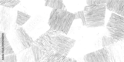 Abstract pattern of irregular shapes filled with parallel lines and dots texture background geometric