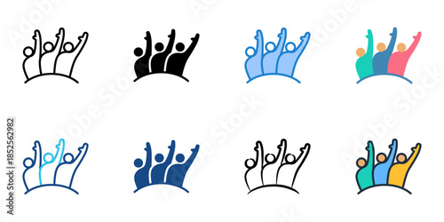 Civic engagement icons set multiple style collection. 
