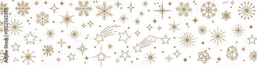 Intricate patterns and symbols on a white background with various geometric shapes and designs