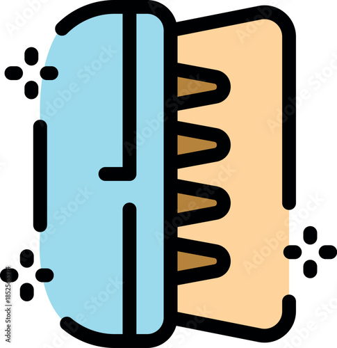 Cleaning brush scrubbing, creating sparkling soap suds for a spotless and hygienic result