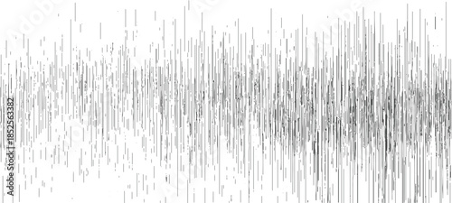 Abstract pattern of vertical dark gray lines and speckles on white background texture