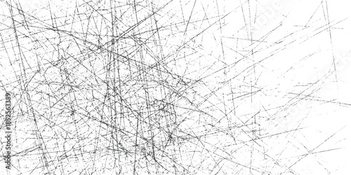 Black and white abstract scratch texture background with random lines and dots grunge