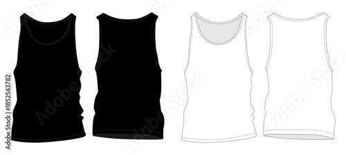 Fitness Bodybuilder Tank Top Mockup Template Vector
