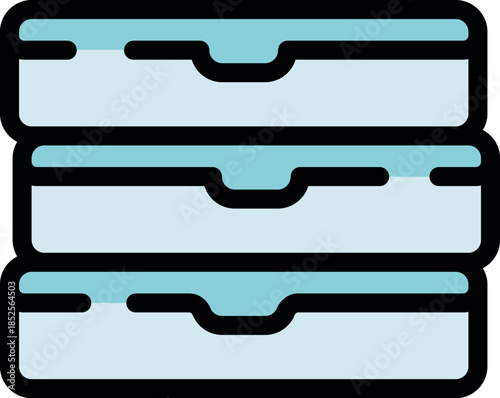 Stacked archive boxes represent efficient file management and organization