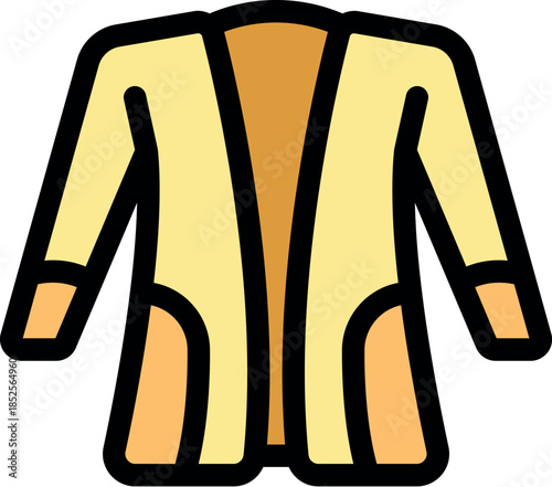 Yellow tunic with orange accents, showcasing traditional design and elegant style, suitable for various cultural or historical contexts