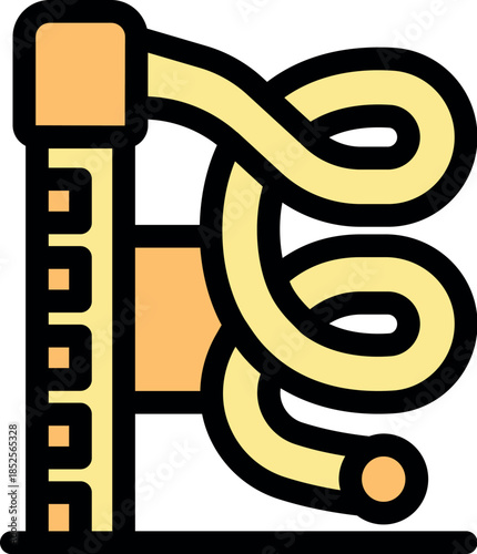 Yellow spiral slide extending from a platform, promising an exhilarating descent into the cool water below