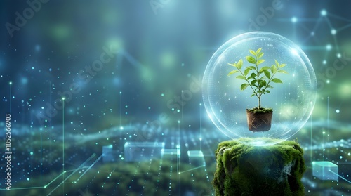 Sustainability Website Header with Copy Space, Green Technology Concept