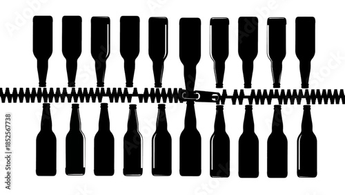 Automated bottle filling machine in operation