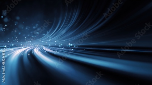 Abstract light trails on transparent