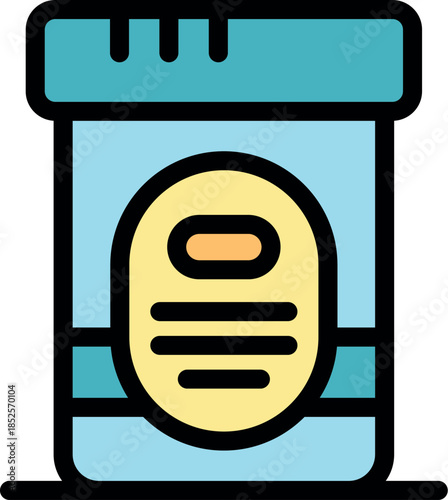 Plastic medical container with a label displaying pharmaceutical information for accurate dosage and healthcare