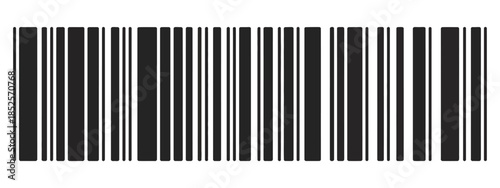 Barcode identification labels vector set including QR code icons, code stripe tags, and minimal elements designed for retail systems