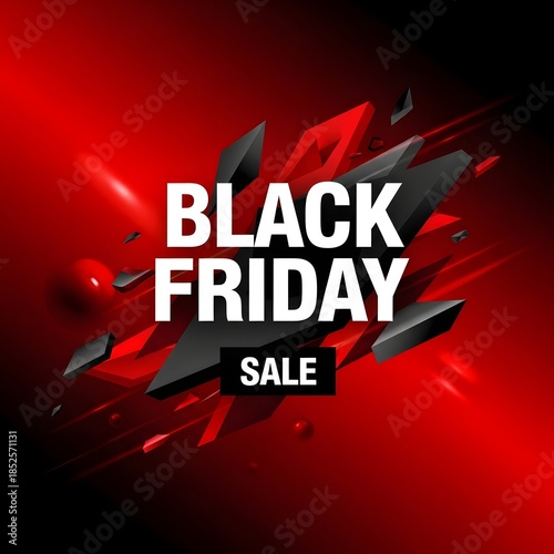 Black friday sale promotion with red and black background