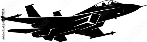 modern fighter jet flying silhouette vector illustration