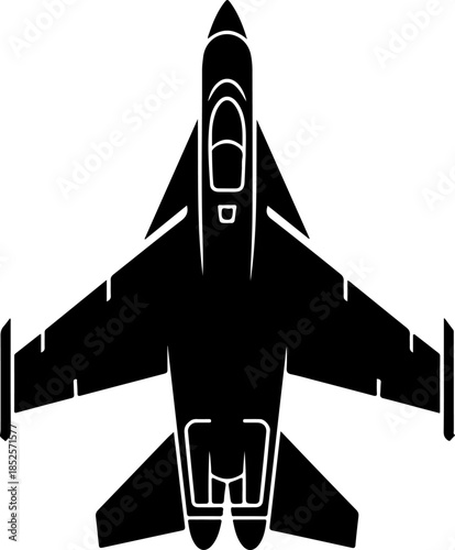 modern fighter jet flying silhouette vector illustration