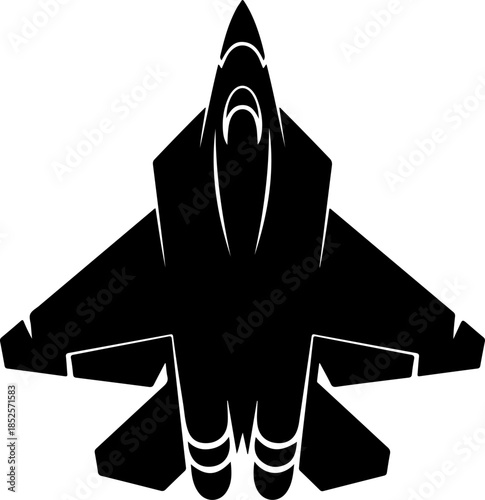 modern fighter jet flying silhouette vector illustration