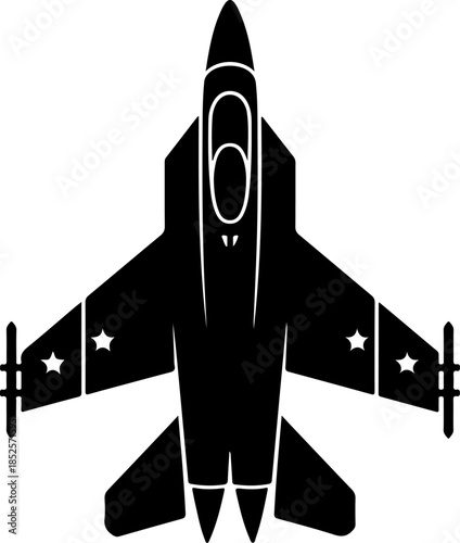 modern fighter jet flying silhouette vector illustration