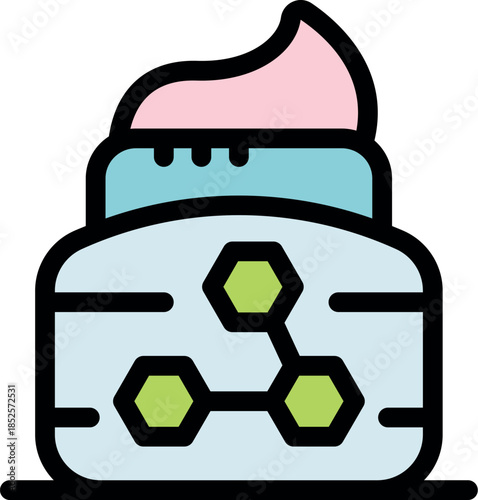 Nano cream coming out of a jar, showing its innovative formula based on nanotechnology, for advanced skincare products